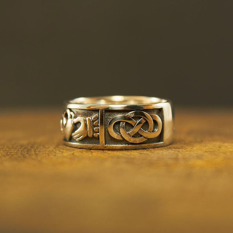 Anillo de amor de aleación clásica, joyería de estilo retro europeo y americano.