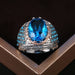 Vintage braided rhinestone ring creative luxury women's ring - wallojewerly 