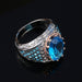 Vintage braided rhinestone ring creative luxury women's ring - wallojewerly 