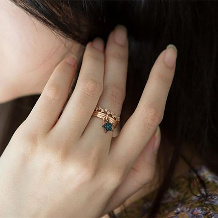 Korean style activity star ladies ring small fresh pinky ring