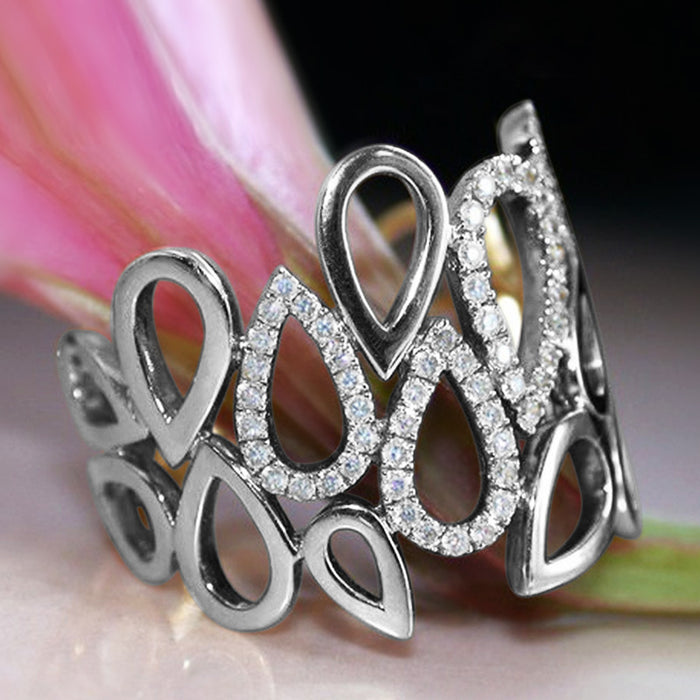 Anillo de boda con corona clásica para mujer, joyería popular