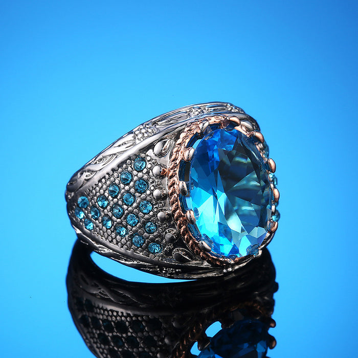 Vintage braided rhinestone ring creative luxury women's ring - wallojewerly 