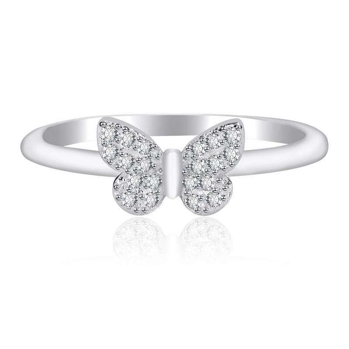 Zircon butterfly ring women's creative ring