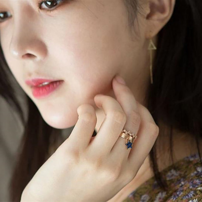 Korean style activity star ladies ring small fresh pinky ring