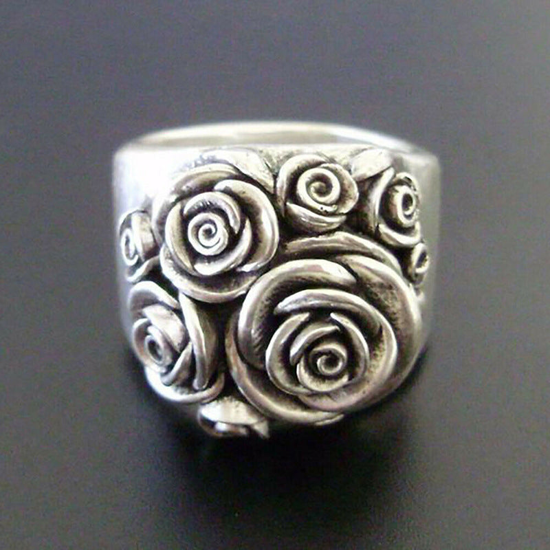 Anillo de mujer con flor de aleación