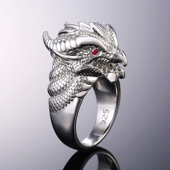 Personalized domineering dragon head men's ring electroplated alloy jewelry