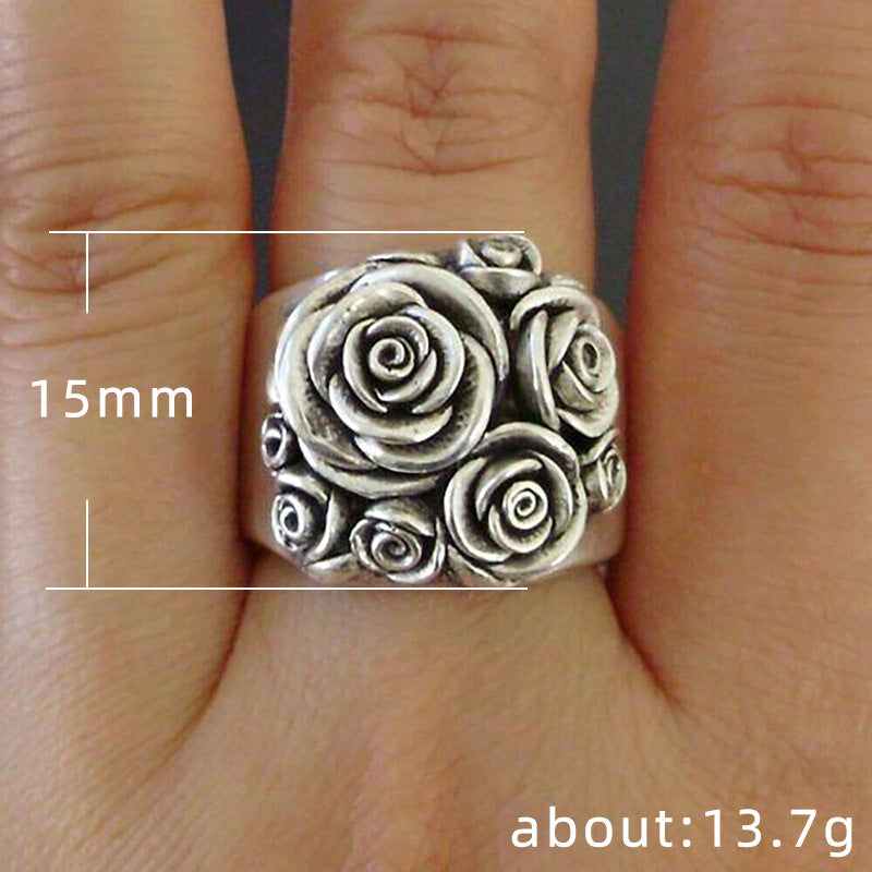 Anillo de mujer con flor de aleación