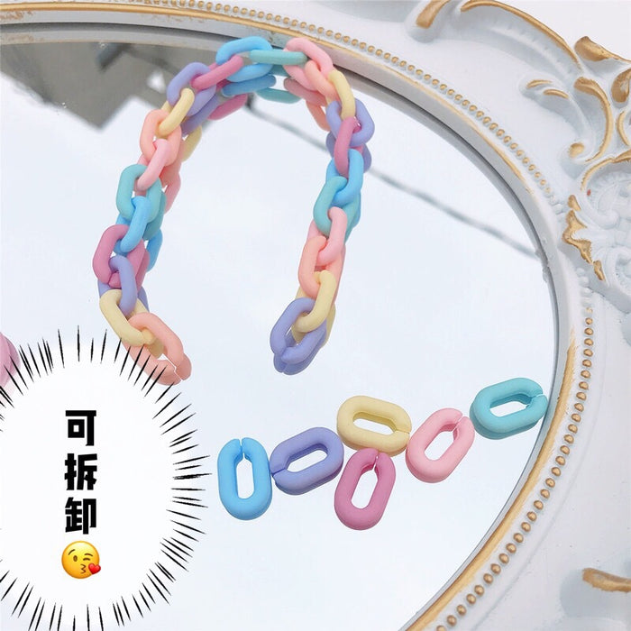 Acrylic matte color chain candy couple bracelet