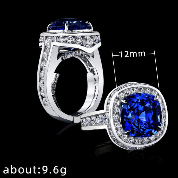 Blue Gemstone Ring European and American Style Alloy Ring