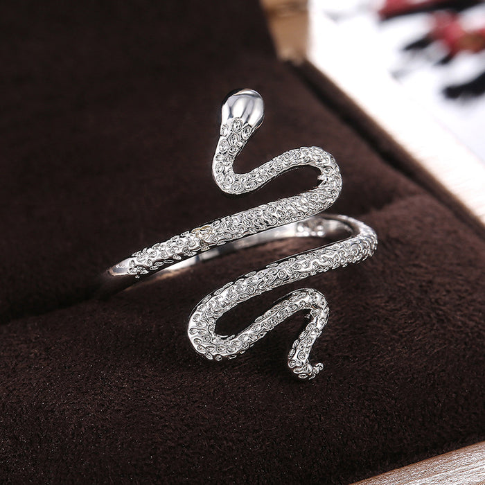 Anillo de serpiente para mujer con diseño exagerado estilo punk