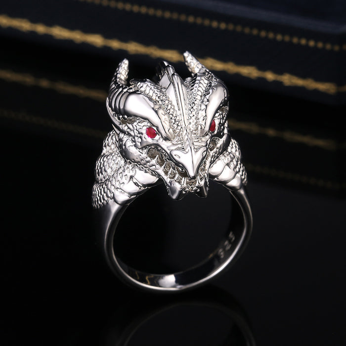 Personalized domineering dragon head men's ring electroplated alloy jewelry