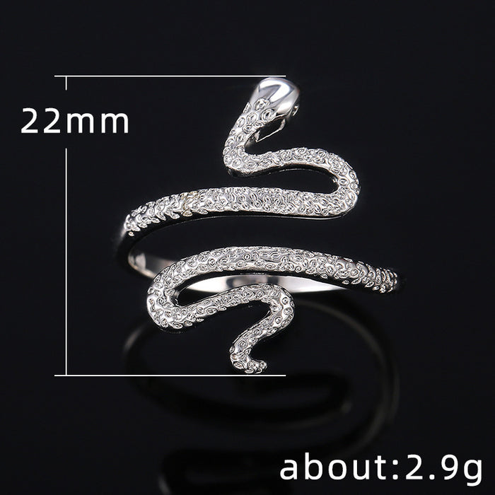 Anillo de serpiente para mujer con diseño exagerado estilo punk