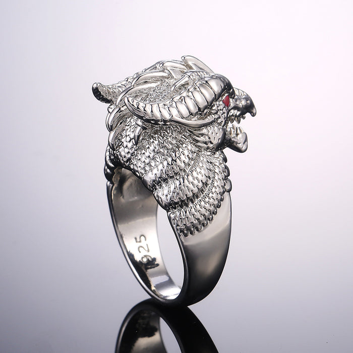 Personalized domineering dragon head men's ring electroplated alloy jewelry