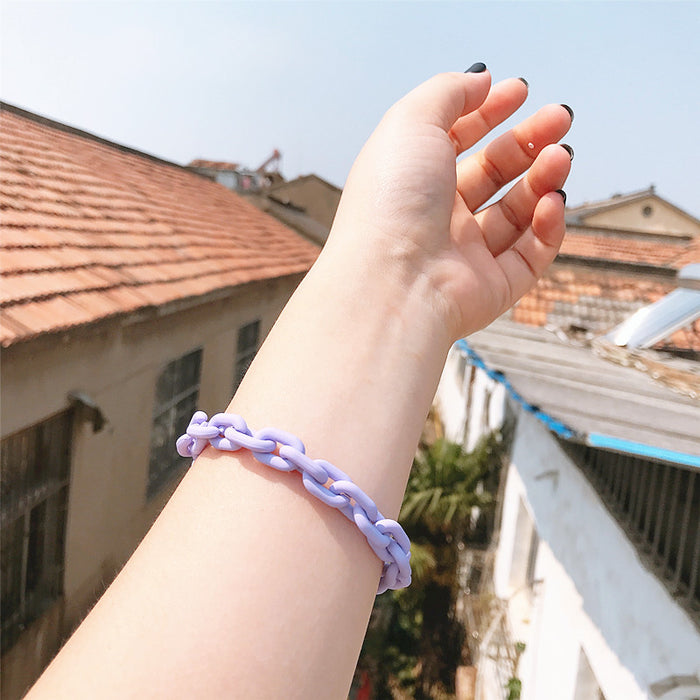 Acrylic matte color chain candy couple bracelet