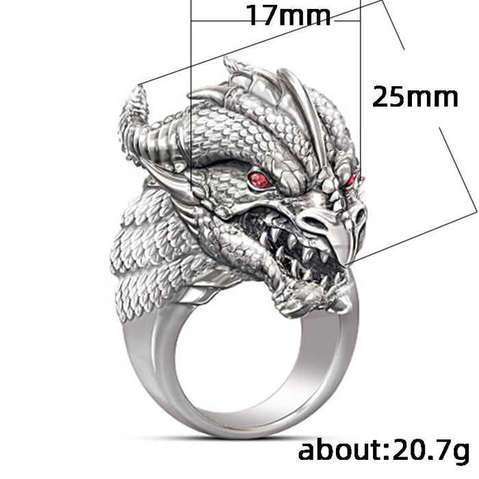 Personalized domineering dragon head men's ring electroplated alloy jewelry