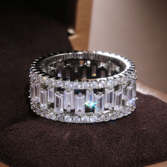 Luxury full circle zircon wedding ring for women