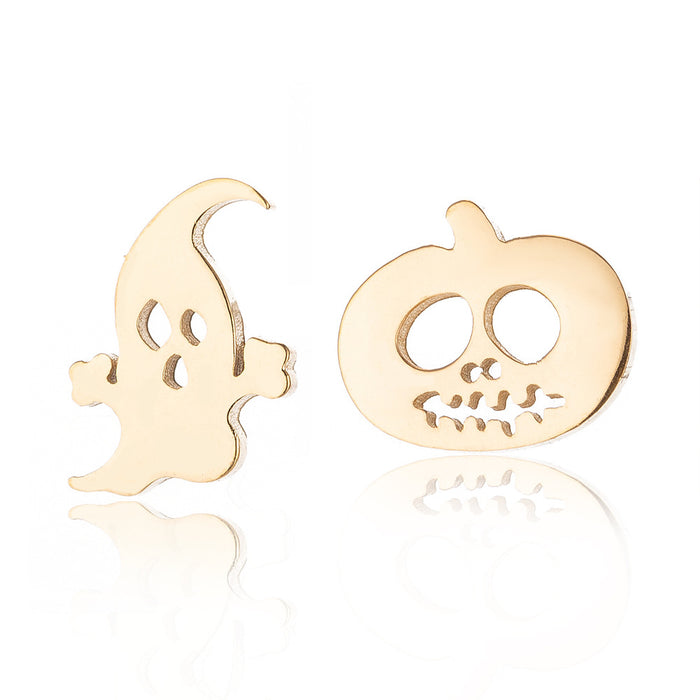 Pumpkin ghost earrings, Halloween fashion women's Amazon new simple personality electroplated earrings wholesale