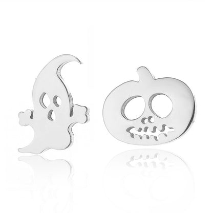 Pumpkin ghost earrings, Halloween fashion women's Amazon new simple personality electroplated earrings wholesale