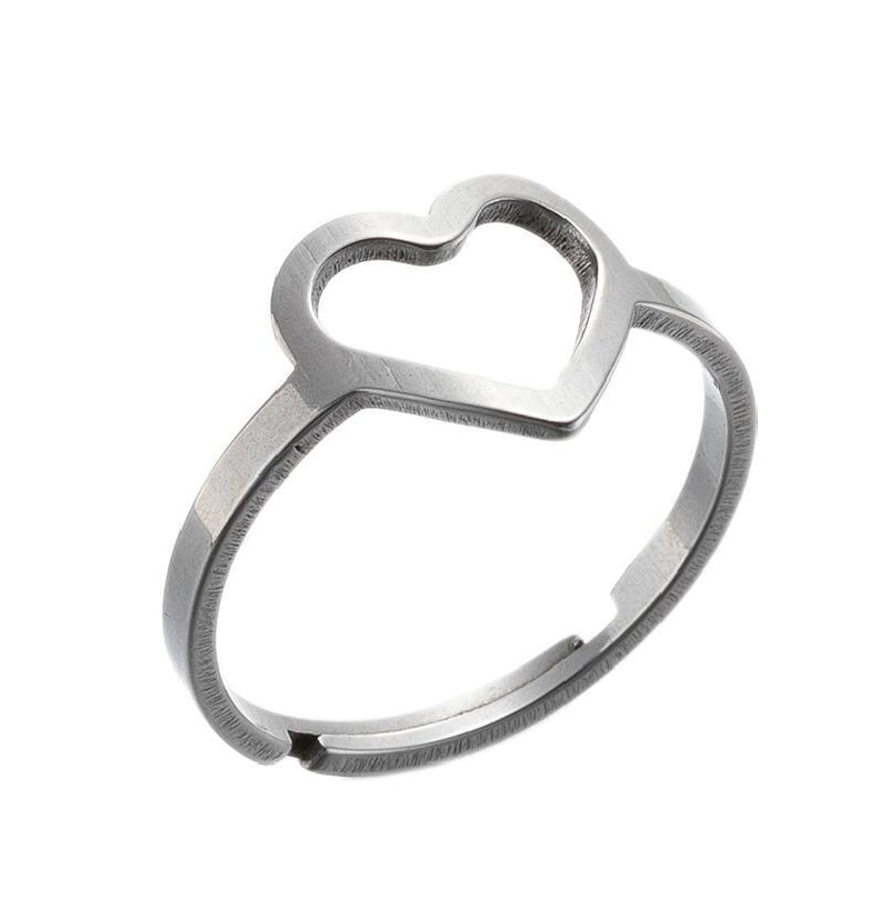 Geometric love couple ring, stainless steel retro star triangle ring wholesale - wallojewerly 