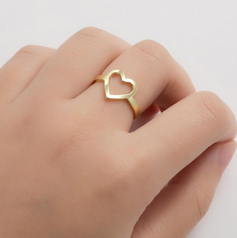 Geometric love couple ring, stainless steel retro star triangle ring wholesale - wallojewerly 