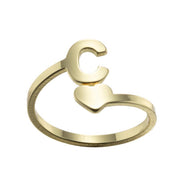 Letter open ring, European and American simple couple ring wholesale - wallojewerly 