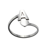 Letter open ring, European and American simple couple ring wholesale - wallojewerly 