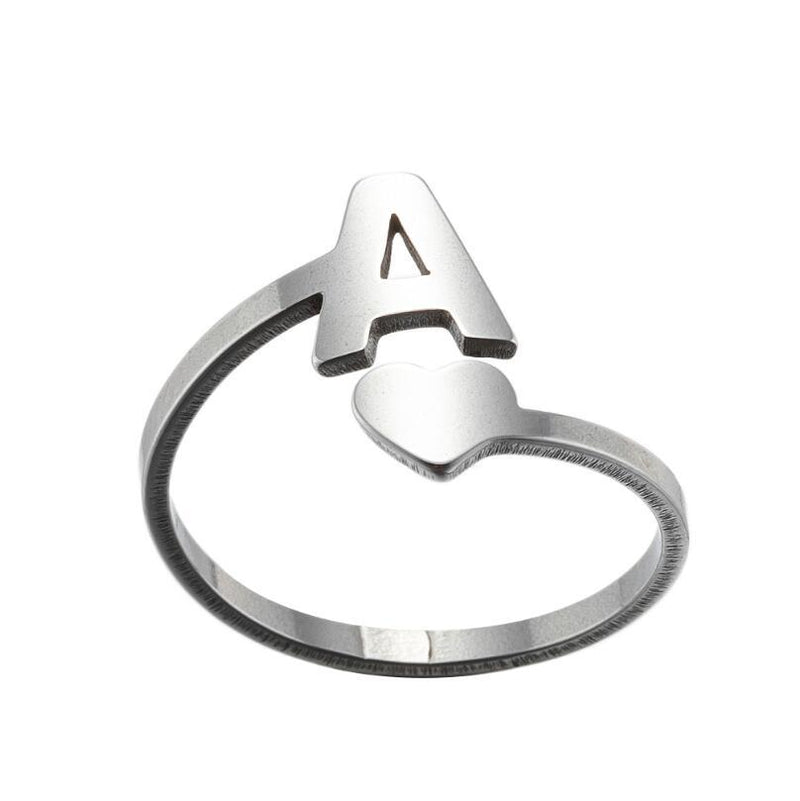 Letter open ring, European and American simple couple ring wholesale - wallojewerly 