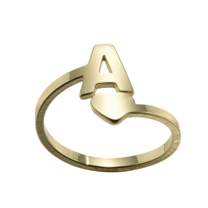 Letter open ring, European and American simple couple ring wholesale - wallojewerly 