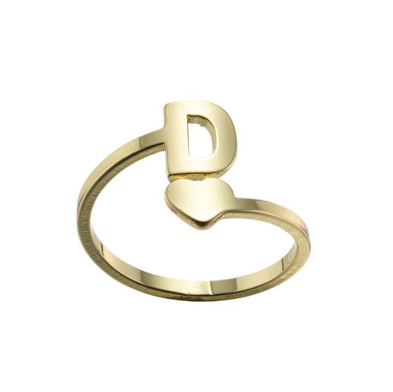 Letter open ring, European and American simple couple ring wholesale - wallojewerly 