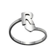 Letter open ring, European and American simple couple ring wholesale - wallojewerly 