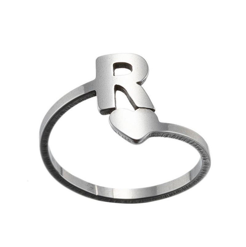 Letter open ring, European and American simple couple ring wholesale - wallojewerly 