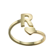 Letter open ring, European and American simple couple ring wholesale - wallojewerly 