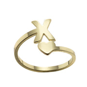 Letter open ring, European and American simple couple ring wholesale - wallojewerly 