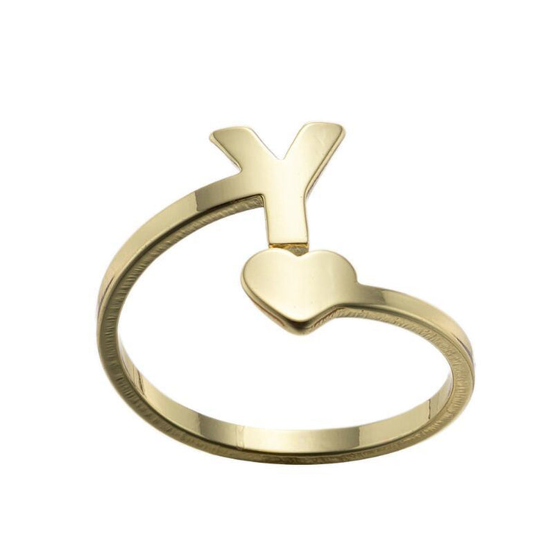Letter open ring, European and American simple couple ring wholesale - wallojewerly 