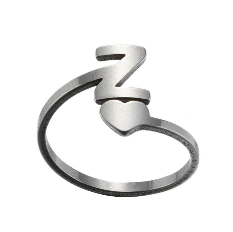 Letter open ring, European and American simple couple ring wholesale - wallojewerly 
