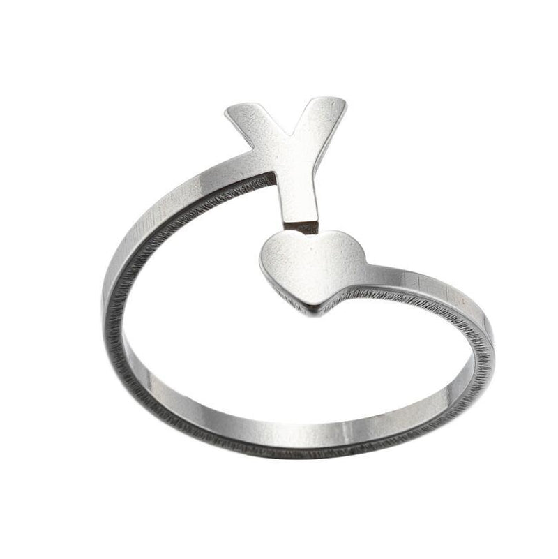 Letter open ring, European and American simple couple ring wholesale - wallojewerly 
