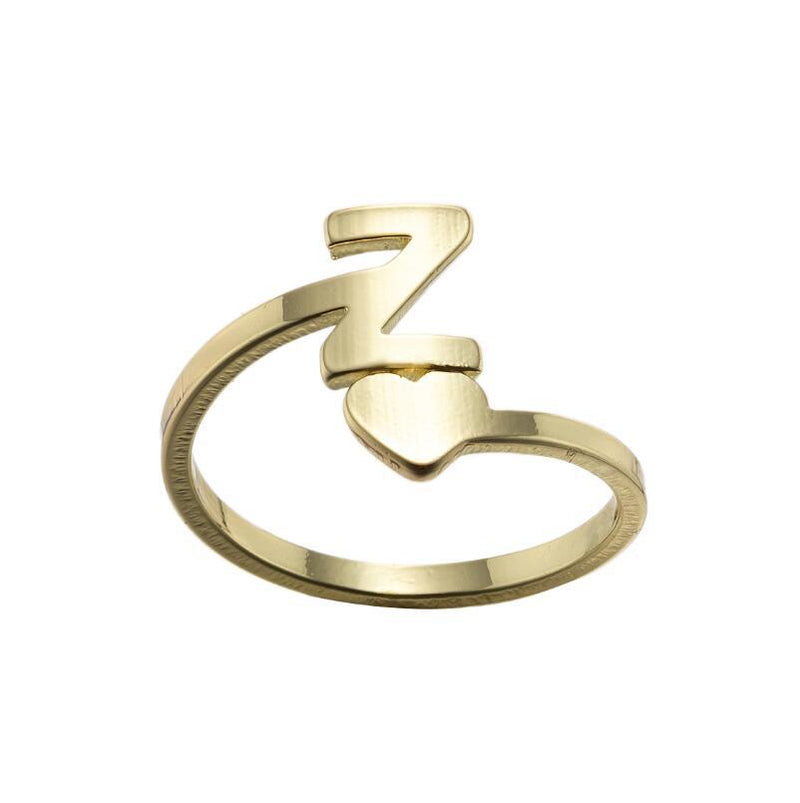 Letter open ring, European and American simple couple ring wholesale - wallojewerly 