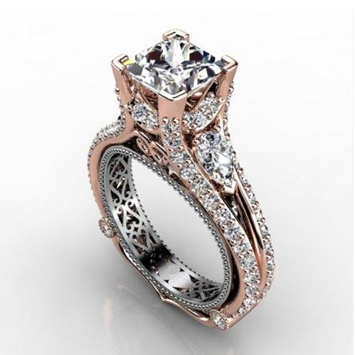 Vintage Elegant Women's Wedding Rings Large Zirconia Ring