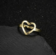 Geometric love couple ring, stainless steel retro star triangle ring wholesale - wallojewerly 