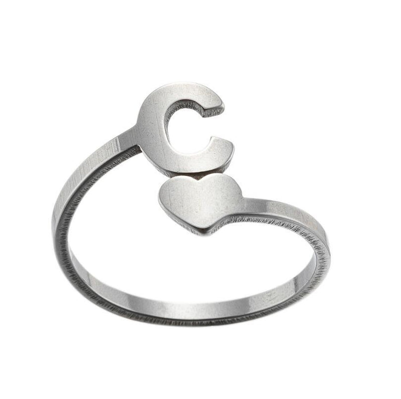 Letter open ring, European and American simple couple ring wholesale - wallojewerly 