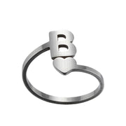 Letter open ring, European and American simple couple ring wholesale - wallojewerly 