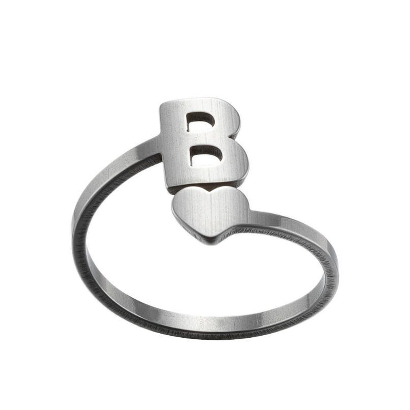 Letter open ring, European and American simple couple ring wholesale - wallojewerly 