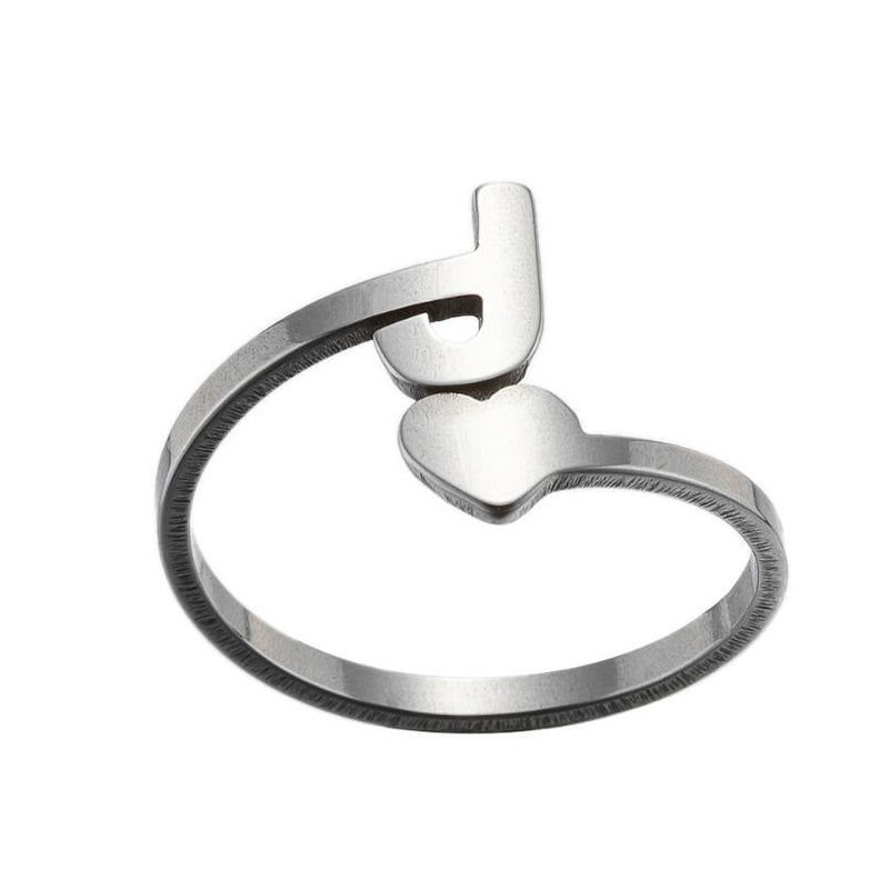 Letter open ring, European and American simple couple ring wholesale - wallojewerly 
