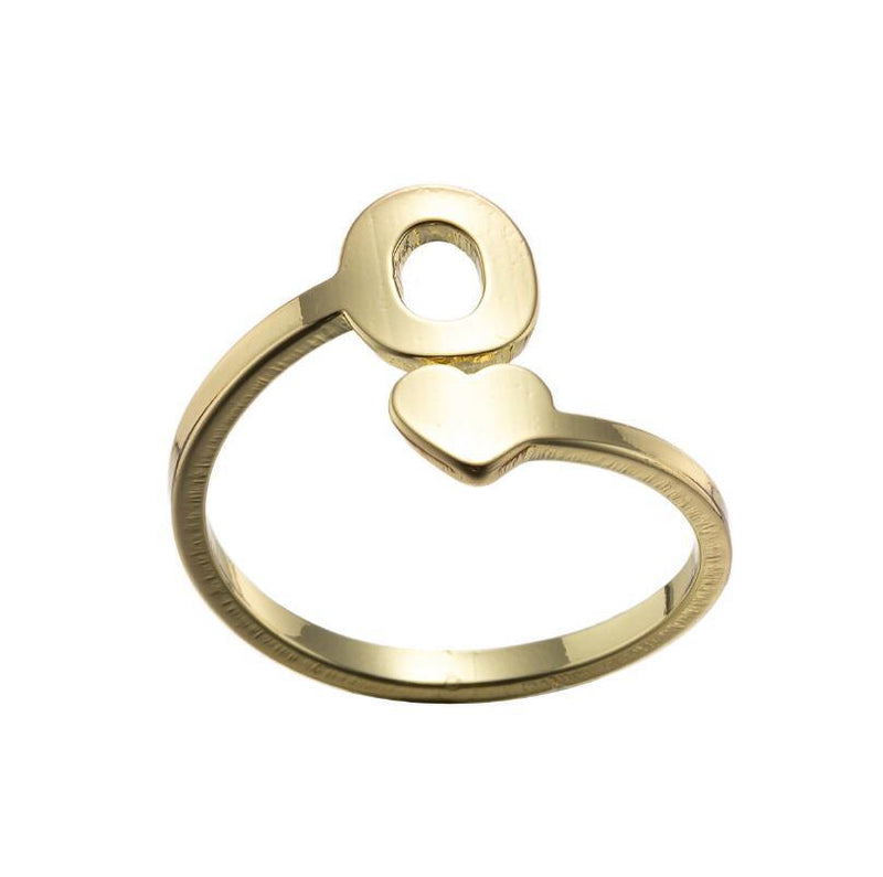 Letter open ring, European and American simple couple ring wholesale - wallojewerly 