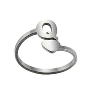 Letter open ring, European and American simple couple ring wholesale - wallojewerly 