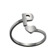 Letter open ring, European and American simple couple ring wholesale - wallojewerly 
