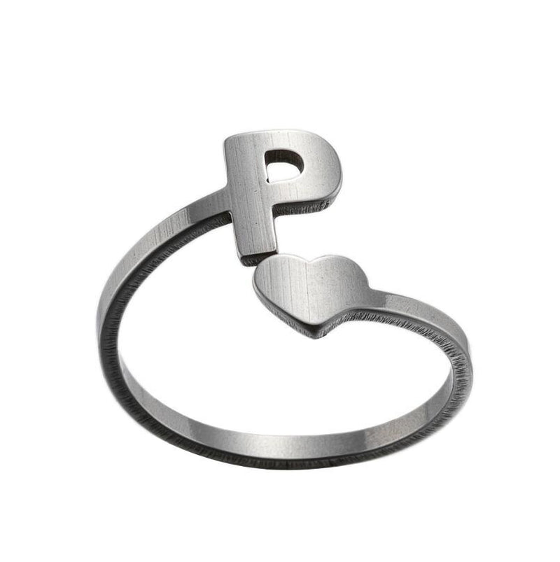 Letter open ring, European and American simple couple ring wholesale - wallojewerly 