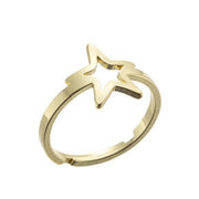 Geometric love couple ring, stainless steel retro star triangle ring wholesale - wallojewerly 