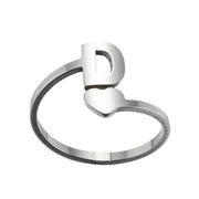 Letter open ring, European and American simple couple ring wholesale - wallojewerly 