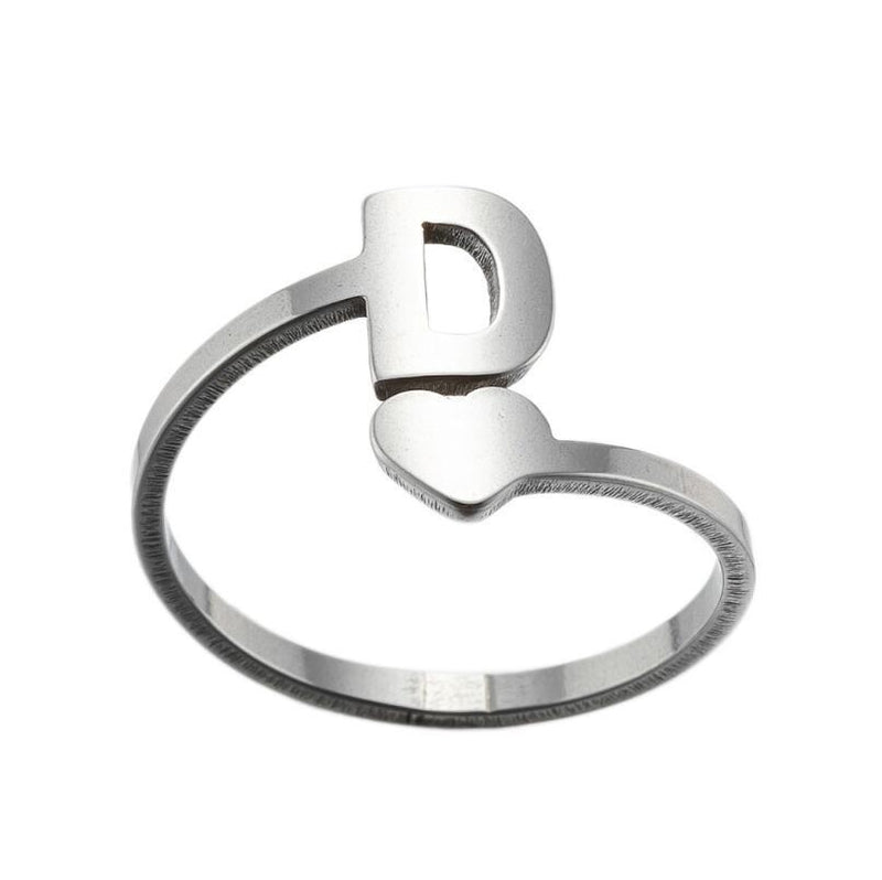 Letter open ring, European and American simple couple ring wholesale - wallojewerly 